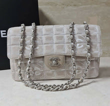 Load image into Gallery viewer, Chanel Classic Flap Travel Line Cc Logo Jacquard 7137 Beige Nylon Shoulder Bag - LuxyBrand
