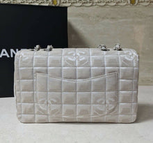 Load image into Gallery viewer, Chanel Classic Flap Travel Line Cc Logo Jacquard 7137 Beige Nylon Shoulder Bag - LuxyBrand
