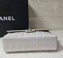 Load image into Gallery viewer, Chanel Classic Flap Travel Line Cc Logo Jacquard 7137 Beige Nylon Shoulder Bag - LuxyBrand
