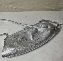 Load image into Gallery viewer, BALENCIAGA Cloud crackled metallic-leather cross-body bag - LuxyBrand
