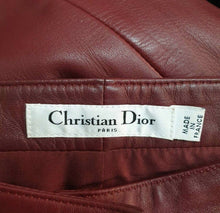 Load image into Gallery viewer, Christian Dior Burgundy Leather Skinny Pants Leggings Sz.36 - LuxyBrand
