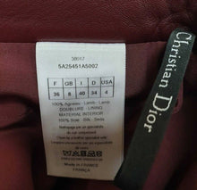 Load image into Gallery viewer, Christian Dior Burgundy Leather Skinny Pants Leggings Sz.36 - LuxyBrand
