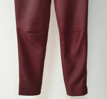 Load image into Gallery viewer, Christian Dior Burgundy Leather Skinny Pants Leggings Sz.36 - LuxyBrand
