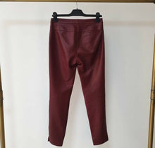 Load image into Gallery viewer, Christian Dior Burgundy Leather Skinny Pants Leggings Sz.36 - LuxyBrand
