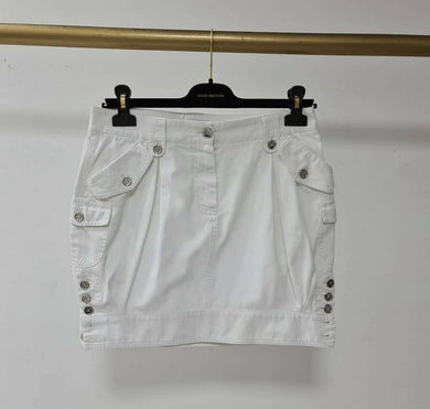 Dolce & Gabbana White Cotton Mini Skirt size 40 - LuxyBrand