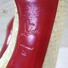 Load image into Gallery viewer, Christian Louboutin Yellow Python Leather Open Toe Heels Shoes Sz.39 - LuxyBrand
