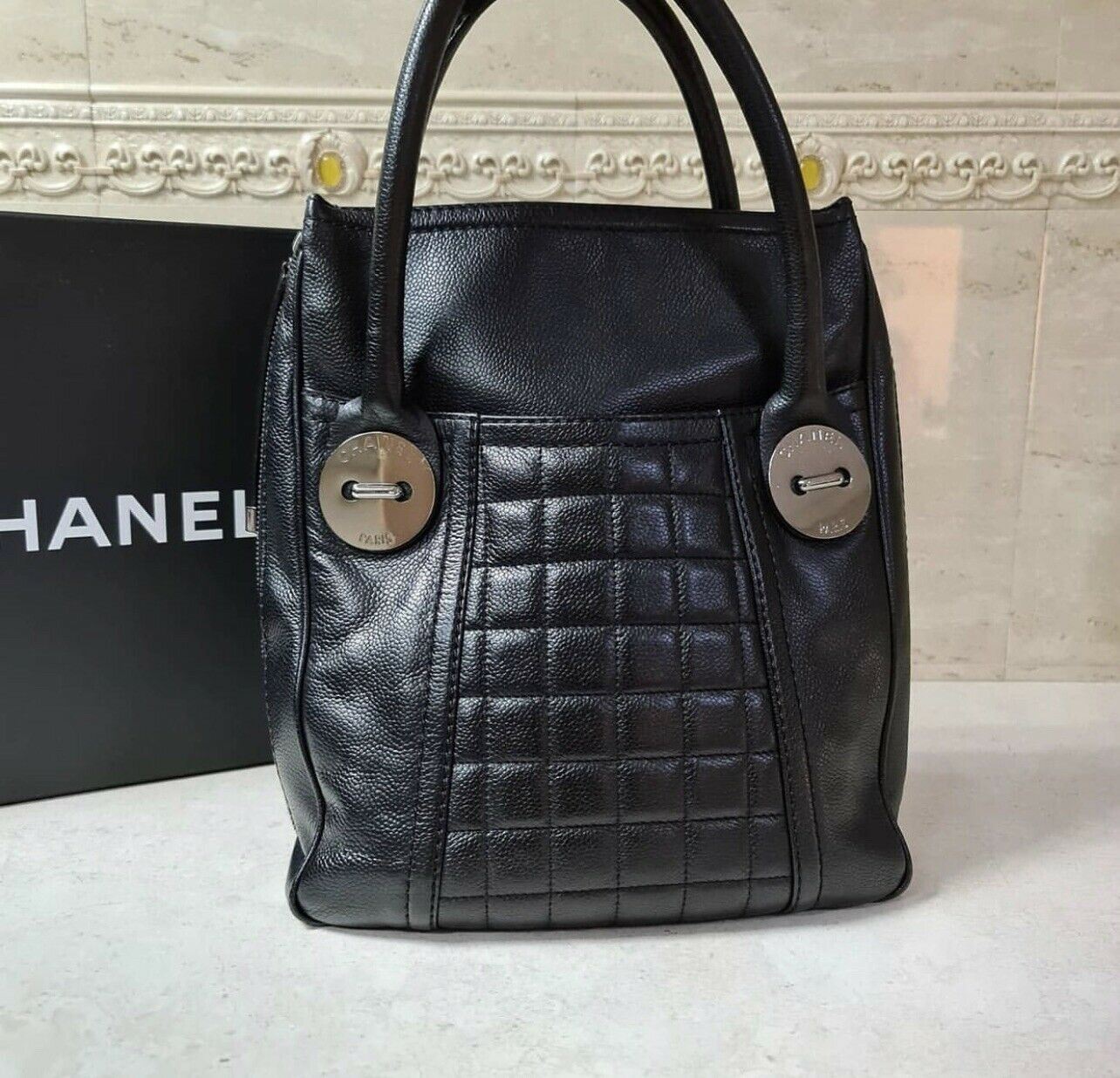 Chanel Beige Nylon CC Logo Travel Line Canvas Vanity Bag - Yoogi's Closet