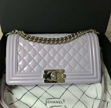 Chanel Iridescent Calfskin Medium Boy Bag - LuxyBrand