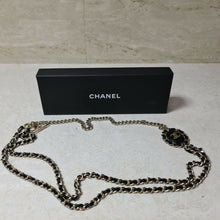 Load image into Gallery viewer, Chanel B16 Interwoven Leather Chain CC Logo Necklace/Belt - LuxyBrand
