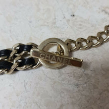 Load image into Gallery viewer, Chanel B16 Interwoven Leather Chain CC Logo Necklace/Belt - LuxyBrand
