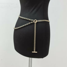 Load image into Gallery viewer, Chanel B16 Interwoven Leather Chain CC Logo Necklace/Belt - LuxyBrand
