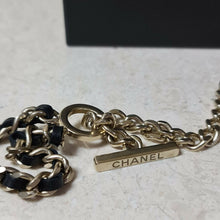 Load image into Gallery viewer, Chanel B16 Interwoven Leather Chain CC Logo Necklace/Belt - LuxyBrand
