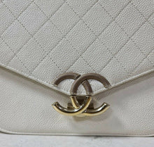 Load image into Gallery viewer, Chanel Grained Flap Bag with Top Handle New 2018 Ivory  Calfskin Tote - LuxyBrand
