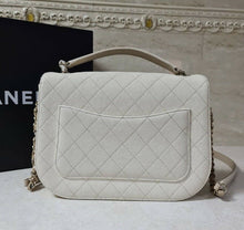 Load image into Gallery viewer, Chanel Grained Flap Bag with Top Handle New 2018 Ivory  Calfskin Tote - LuxyBrand
