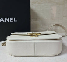 Load image into Gallery viewer, Chanel Grained Flap Bag with Top Handle New 2018 Ivory  Calfskin Tote - LuxyBrand
