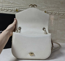 Load image into Gallery viewer, Chanel Grained Flap Bag with Top Handle New 2018 Ivory  Calfskin Tote - LuxyBrand
