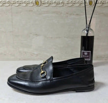 Load image into Gallery viewer, Gucci Jordaan Black Leather Horsebit Loafers EU 39,5 US 9,5 - LuxyBrand
