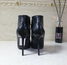 Load image into Gallery viewer, Tom Ford Metal Heels Black Leather Booties Sz. 37 - LuxyBrand
