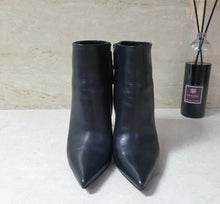 Load image into Gallery viewer, Tom Ford Metal Heels Black Leather Booties Sz. 37 - LuxyBrand
