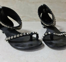 Load image into Gallery viewer, Balmain x Giuseppe Zanotti Studded Black Sandals Sz.39 - LuxyBrand
