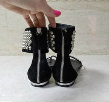 Load image into Gallery viewer, Balmain x Giuseppe Zanotti Studded Black Sandals Sz.39 - LuxyBrand
