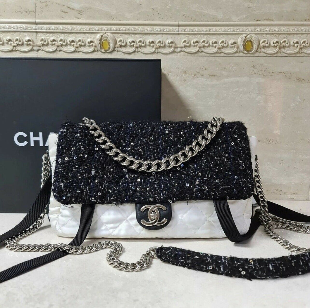 Chanel 2017 Astronaut Essentials Tweed Flap Bag For Sale at 1stDibs