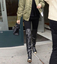 Load image into Gallery viewer, Chanel Black Leather Paris Dallas Metal Cap Toe Thigh High Boots/Booties
