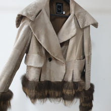 Load image into Gallery viewer, Christian Dior Beige Fox Trimmed Leather Jacket
